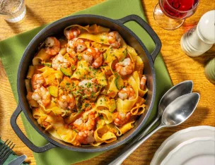 Tagliatelle aux Scampis, sauce crémeuse à la Diable.