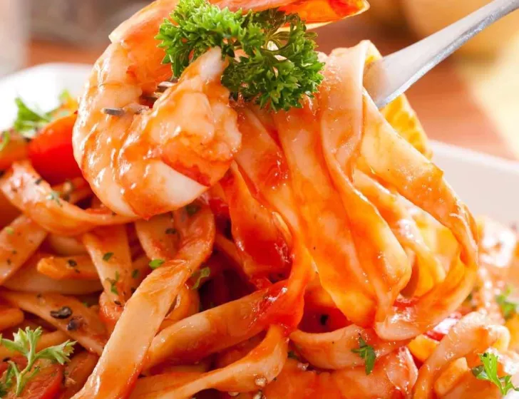 Tagliatelle aux Scampis, sauce crémeuse à la Diable