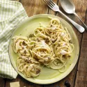 Linguine à la Truffe et Jambon San Daniele AOP.