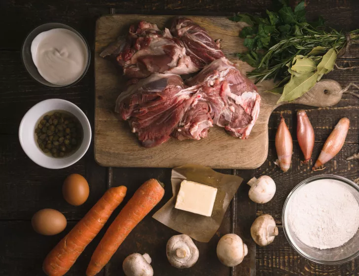 Blanquette de Veau à l'ancienne, riz blanc.
