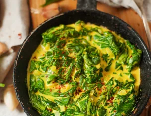 Escalope de dinde sauce Florentine, linguine.