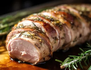 Saucisse sauce aux oignons, pois & carottes, pommes de terre grenailles.	