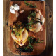 POULET TENDRE , SAUCE CRéMEUSE AU CHAMPIGNONS & ESTRAGON, MACARONI.