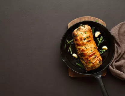 Cuisse de Lapin sauce crémeuse à la moutarde, haricots verts, grenailles