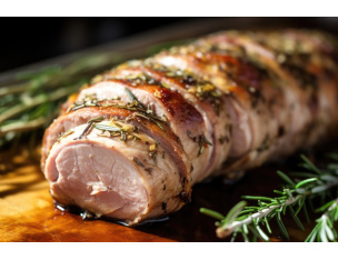 Rôti moêlleux de porc jus corsé à la moutarde ancienne, Potée Liégeoise.