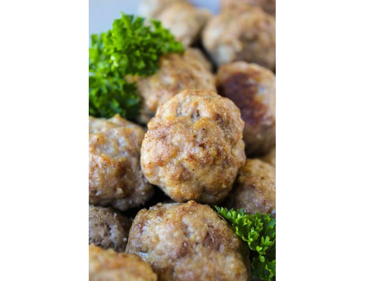 Véritables Boulets Liégeois , Purée de pommes de terre au beurre.