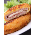 Cordon bleu sauce tomate crème, champignons, jambon, Spirelli